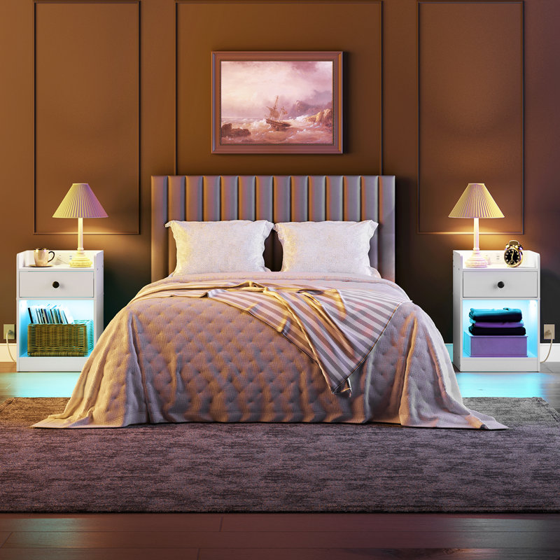 38cm W Manufactured Wood Bedside Table