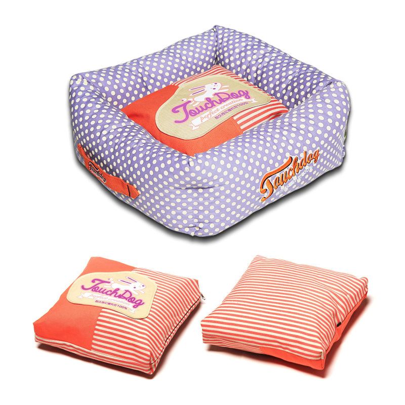 Lit pour chien Touchdog, Grand (l 23,6 po x P 23,6 po x H 9,9 po), Mauve