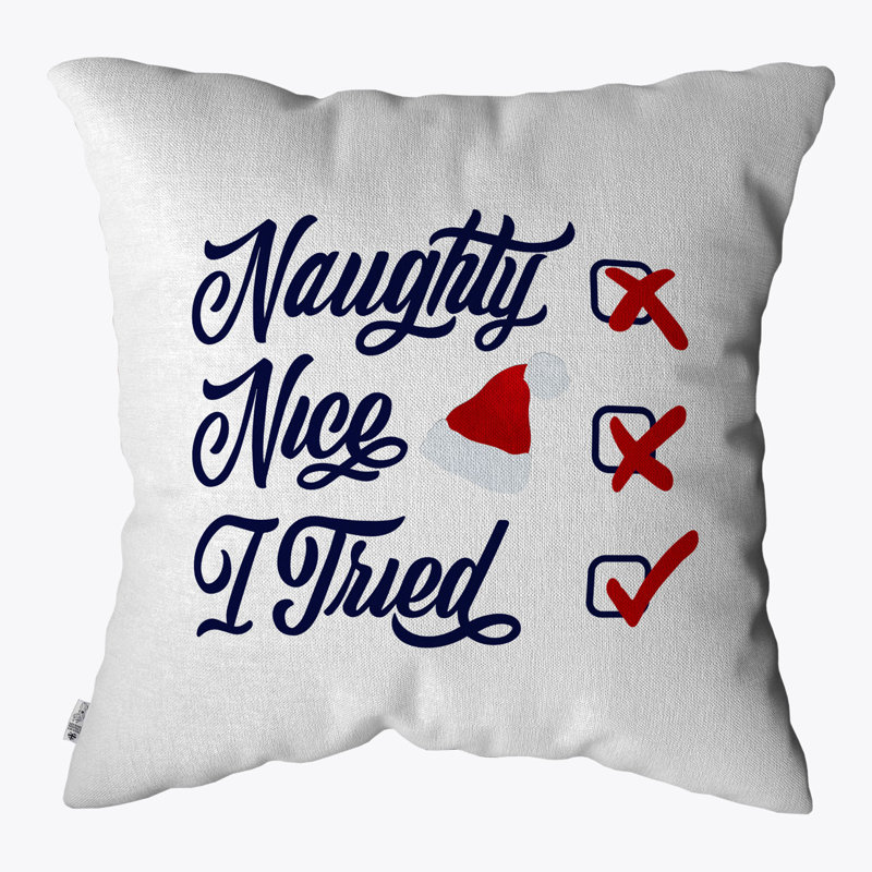 I Tried Christmas Linen Square Scatter Cushion Cover