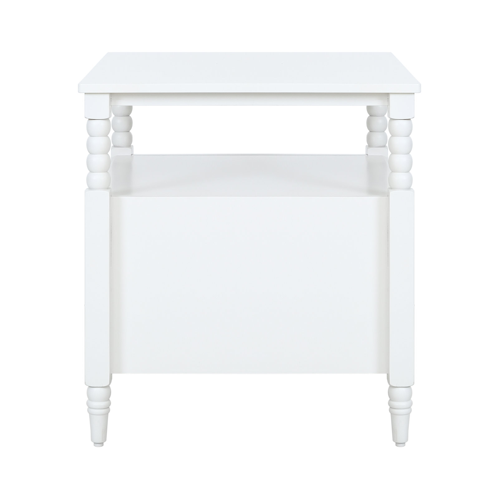 Benbrook Spindle Two Drawer Nightstand, White