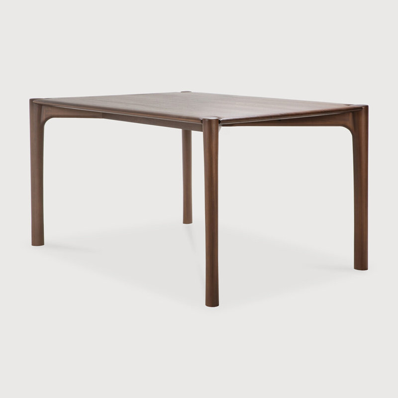 PI Solid Oak Dining Table, 30"H x 63"L x 31.5"W, Teak Brown