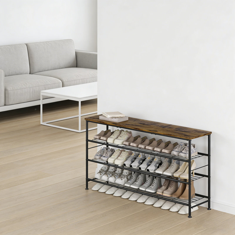 Range-chaussures en métal de style rustique