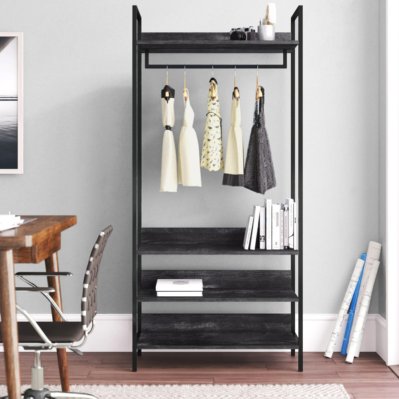 Zaira Manufactured Wood Wardrobe, 180 cm H x 63.8 cm W x 40 cm D, Oak