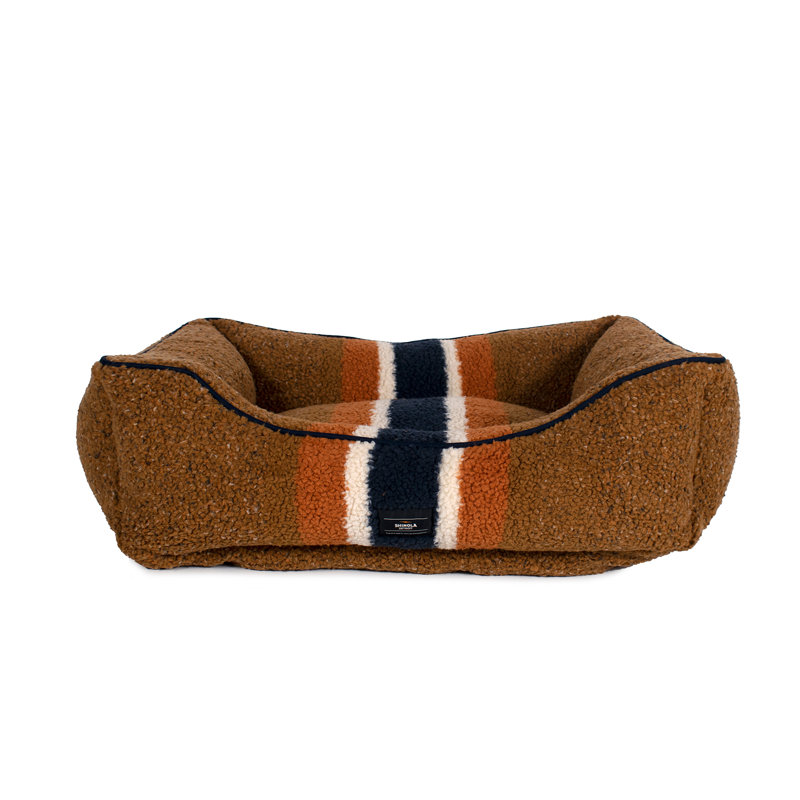 Kuddle Dog Bed Stripe, Medium (30" W x 24" D x 9" H), Rust