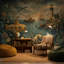 Papier peint sous-marin avec phare sous-marin-389941018-389941022
