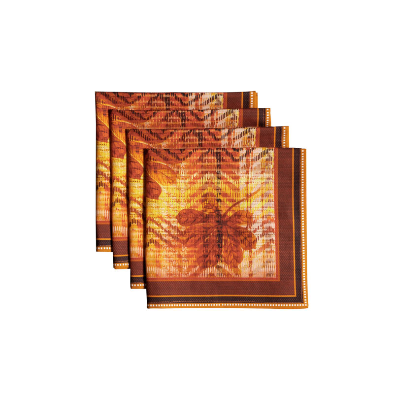 Serviettes de table Maison d'Hermine, motif tartan de l'Action de grâce, 100 % coton - 51 x 51 cm