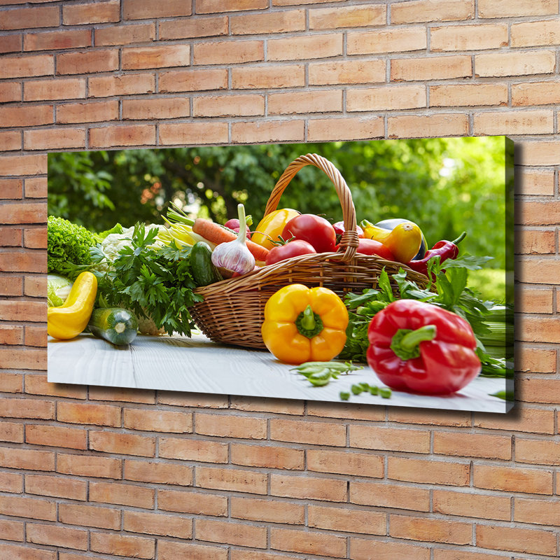 Basket Of Vegetables - Wrapped Canvas Print