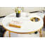 Table basse ronde blanche et dorée avec rangement, mobilier de salon moderne de 34,64 pouces