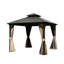 Pavillon de jardin en aluminium 8 pi x, toit en acier galvanisé, brun