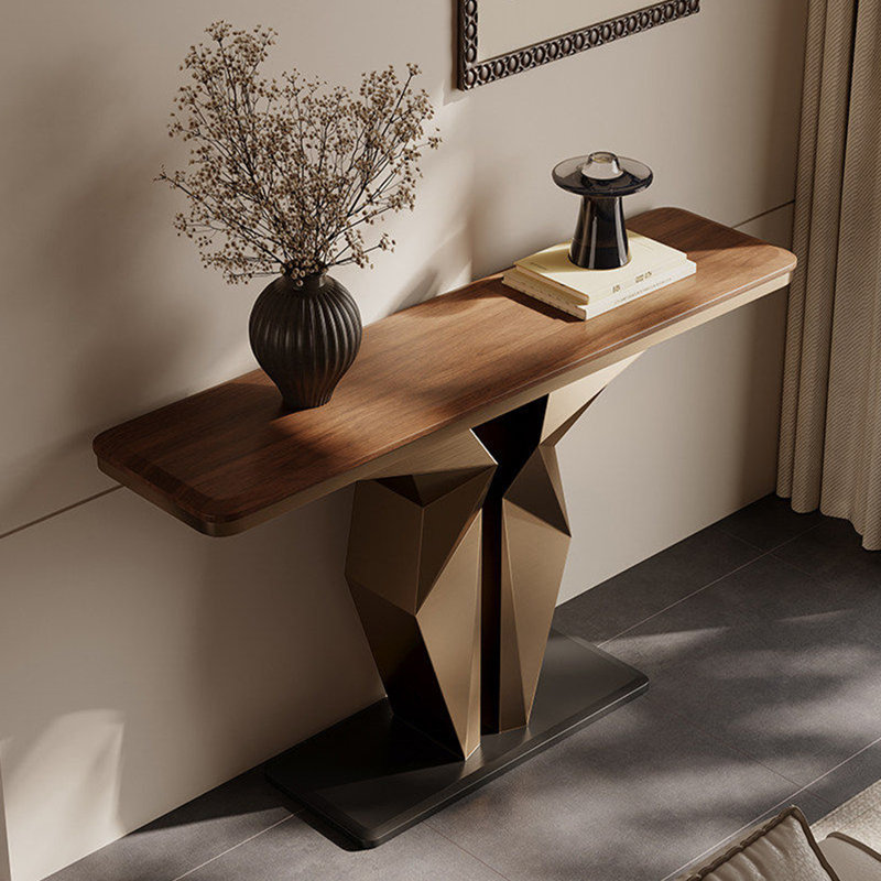 Modern-style solid wood console table, 33.4" H x 47.2" W x 13.7" D