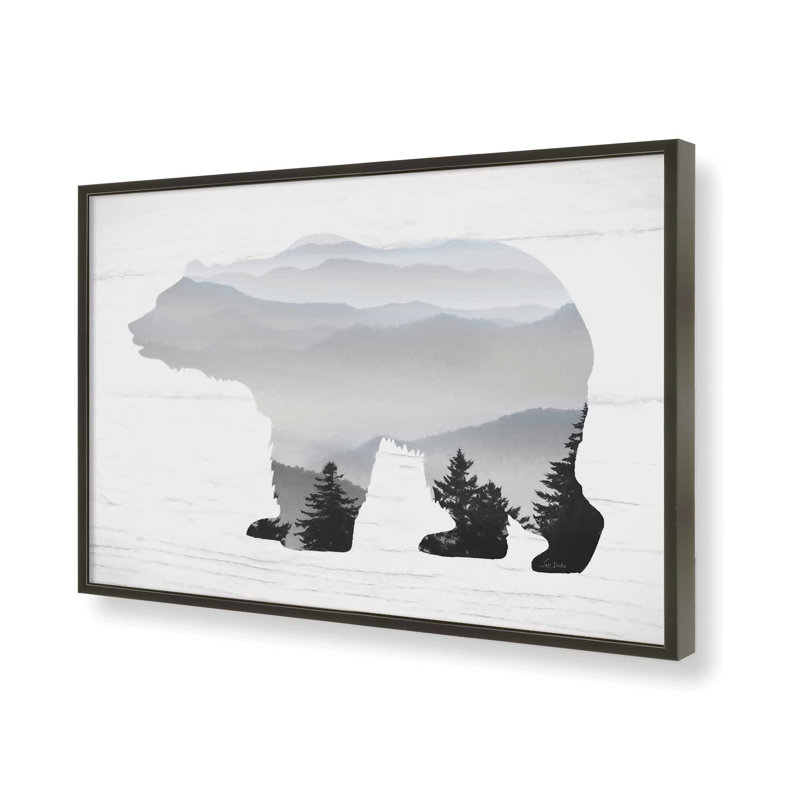 «Mountain Bear II» par Lori Deiter, reproduction d'art, L 30 po x H 20 po, Noir, Impression encadrée