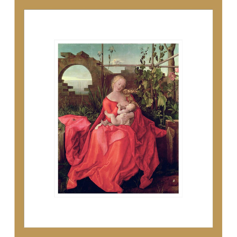 Vierge à l'enfant «Madonna with the Iris» par Albrecht Dürer, impression giclée encadrée, H 15,7 po x l 13,75 po