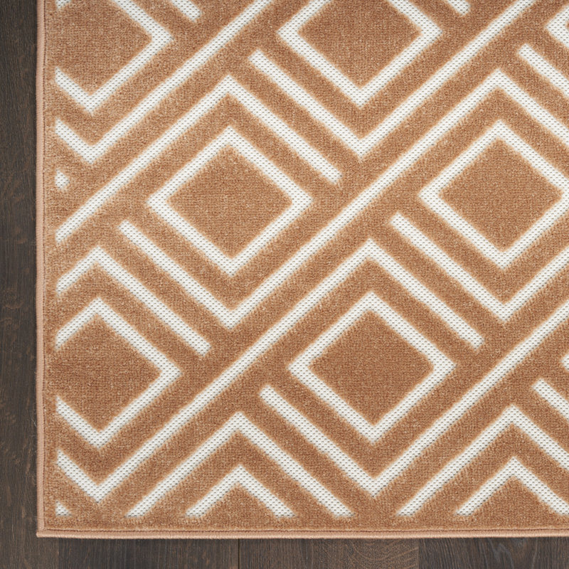 Tapis d'intérieur moderne en cuivre Ebern Designs Garp, Rectangle 6 pi 7 po x 9 pi 2 po