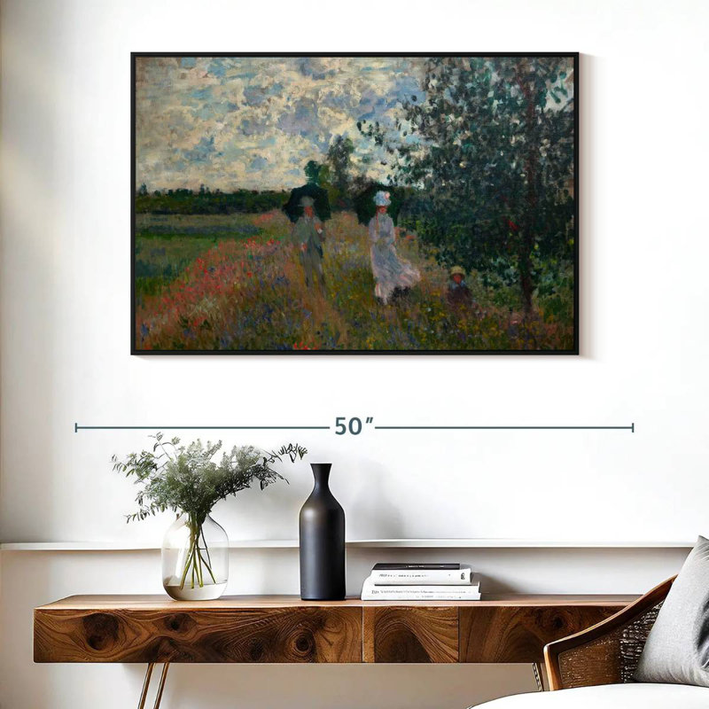 En promenade près d'Argenteuil, Cadre flottant noir, 40 po x 27 po
