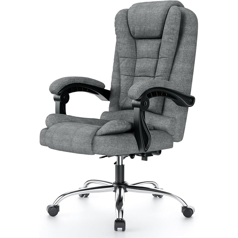 High Back Swivel Office Chair, Executive Chair, Dark Grey,  Canvas