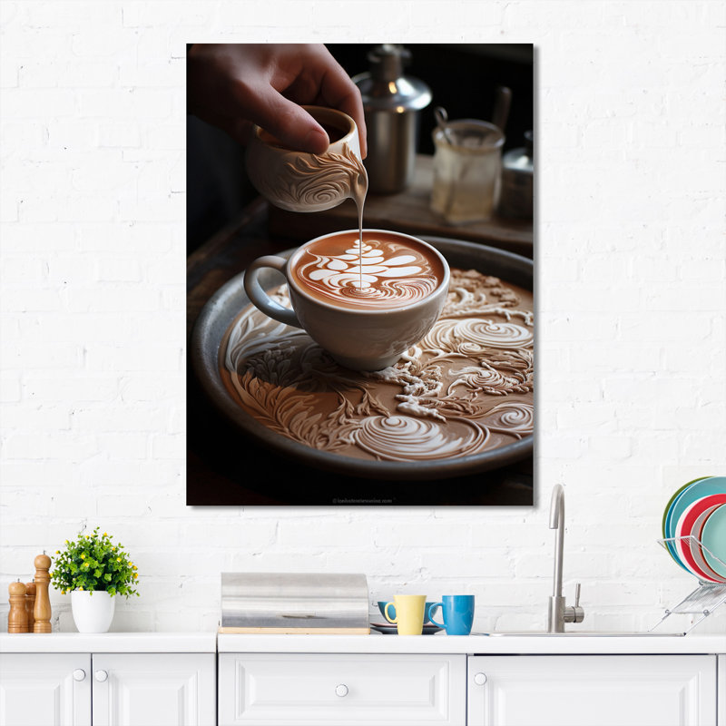 Larnaca Food Baristas Art II, H 20 po x l 12 po x P 1 po, Toile tendue