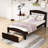 Twin Size Platform Bed Frame with Storage Drawer-1729236651