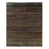 Rug & Kilim’S Modern Textural Rug, Vibrant Polychromatic Striae Over Purple Hues