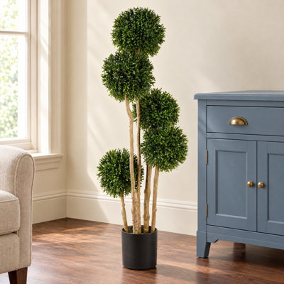 120 cm H Faux Olive Tree Topiary Plant in Plastic Pot Liner