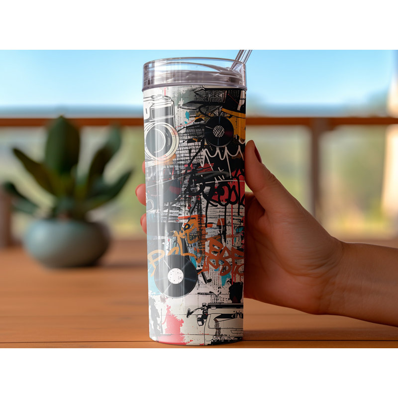 Choose Handmade Tumblers 591ml Vacuum Insulated Stainless Steel (18/8) Travel Tumbler with Straw