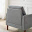 Chaise d'appoint rembourrée en lin avec accoudoirs et capitonnage pour le salon et la chambre à coucher, standard-418516431