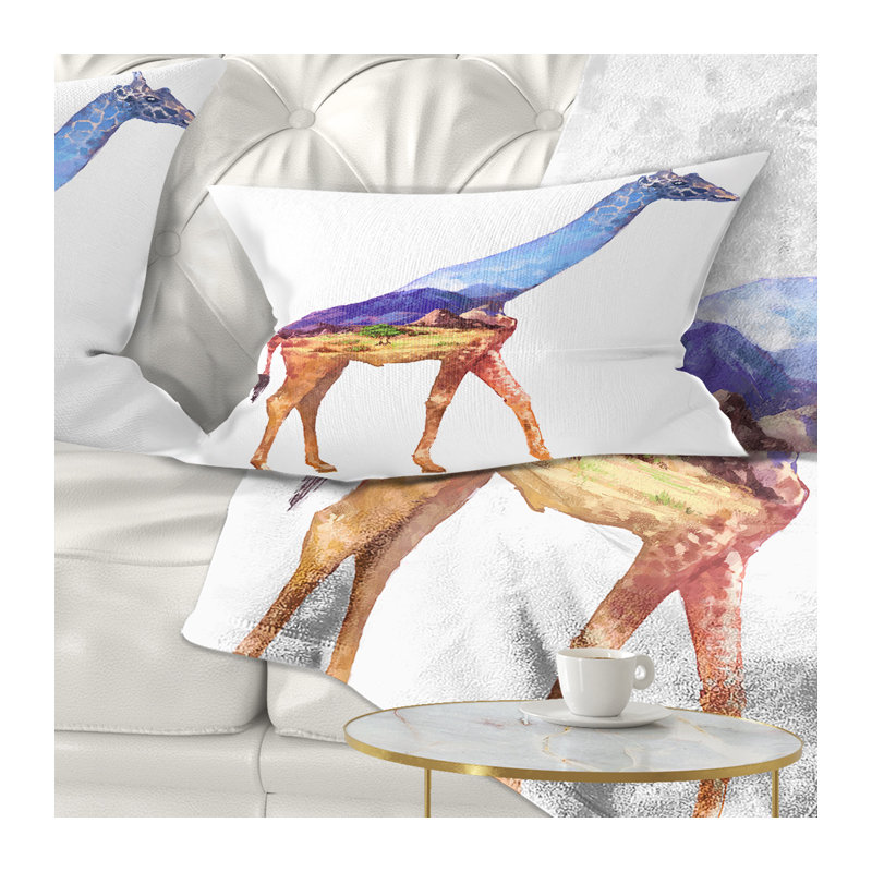 Coussin lombaire giraffe à double exposition animal
