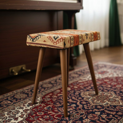 Tabouret de coiffeuse moderne avec repose-pieds - repose-pieds minimal pour chambre à coucher, vestibule et banc de piano