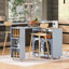 Îlot de cuisine avec plateau en bois manufacturé Nourin-980737091
