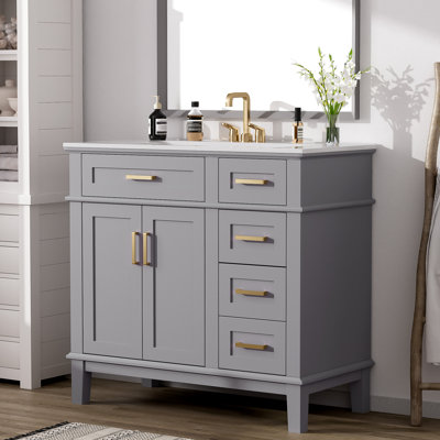 36" Single Bathroom Vanity With Sink
