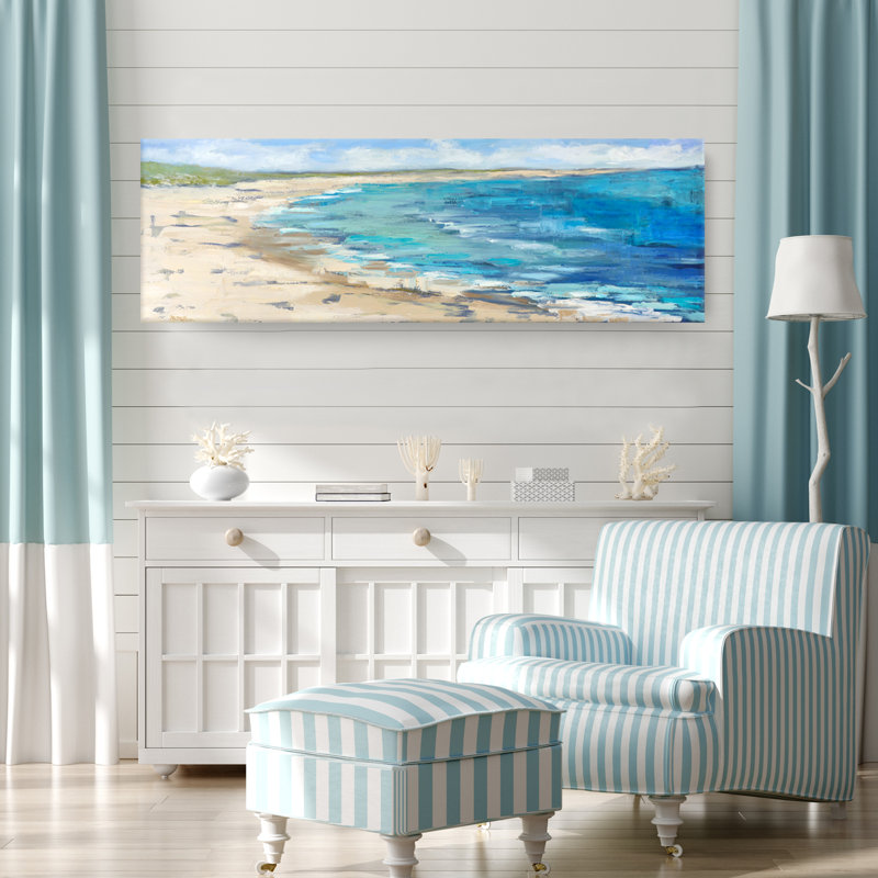 One-of-a-Kind Original 'Coastline' by Dana McMillan - Wrapped Canvas Painting