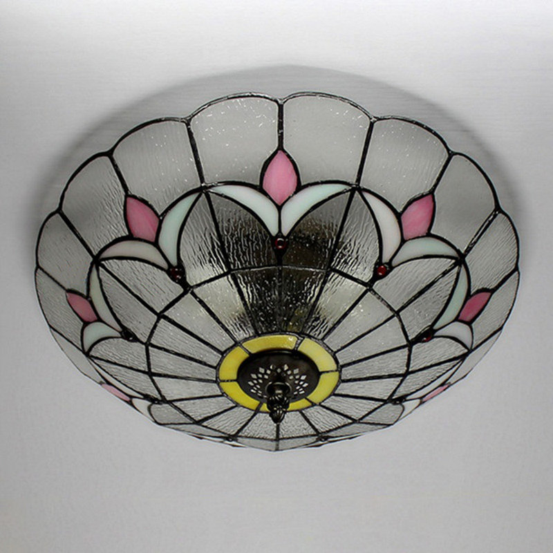 Plafonnier encastré en vitrail 2 lumières