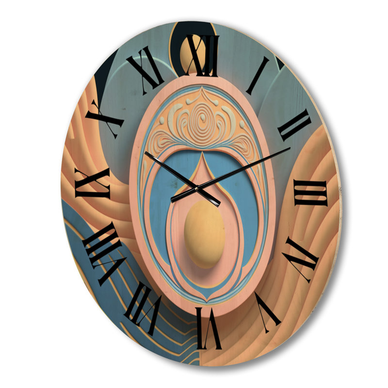 Geometry Of Consciousness Futuristic V - Modern Geometric Oversized Wood Wall Clock, Grand