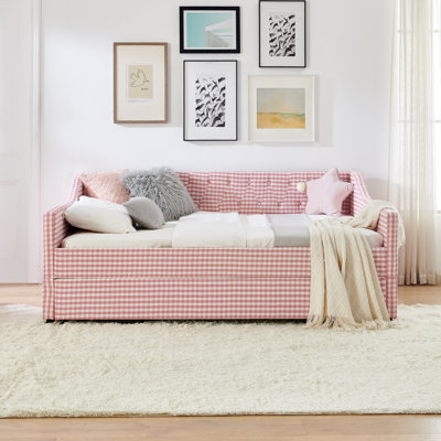 Lit de jour double, lit convertible polyvalent 3-en-1 se transformant en lits simples ou en grand lit combiné, petite chambre d'amis à l'intérieur