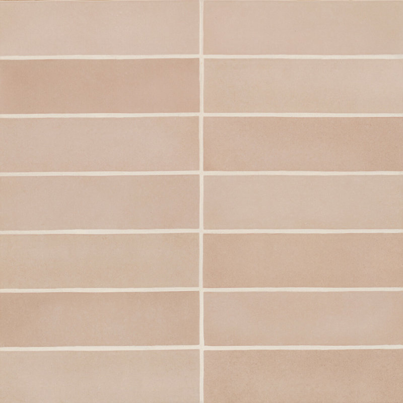 Makoto 2.5" x 10" Ceramic Tile, Momoiro Blush