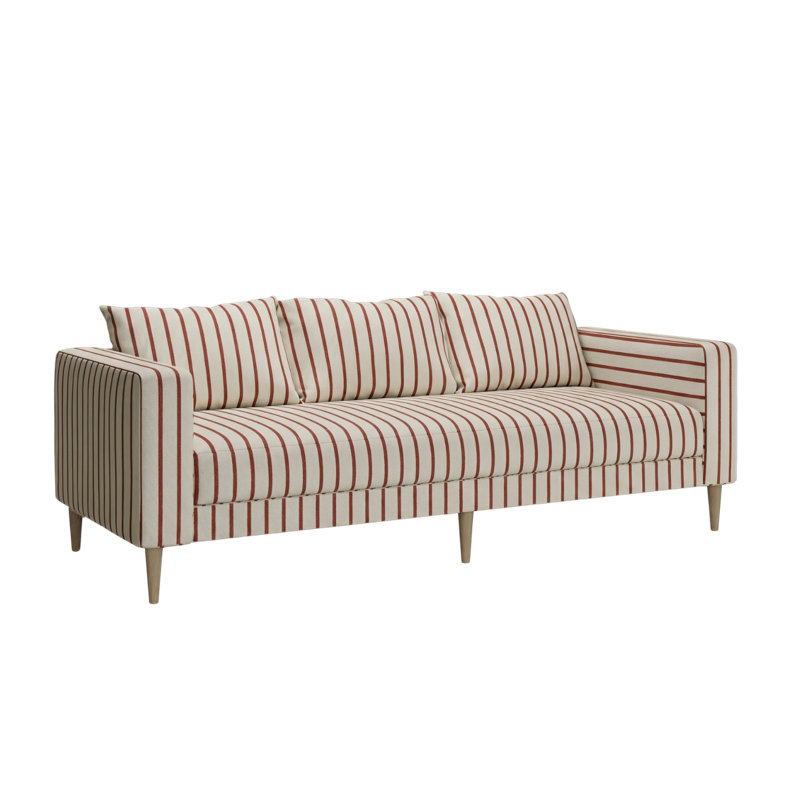 Essential Sofa, Brick Striped Hemp Blend, Natural