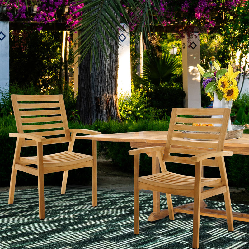 Kasandra Outdoor Teak Dining Armchair
