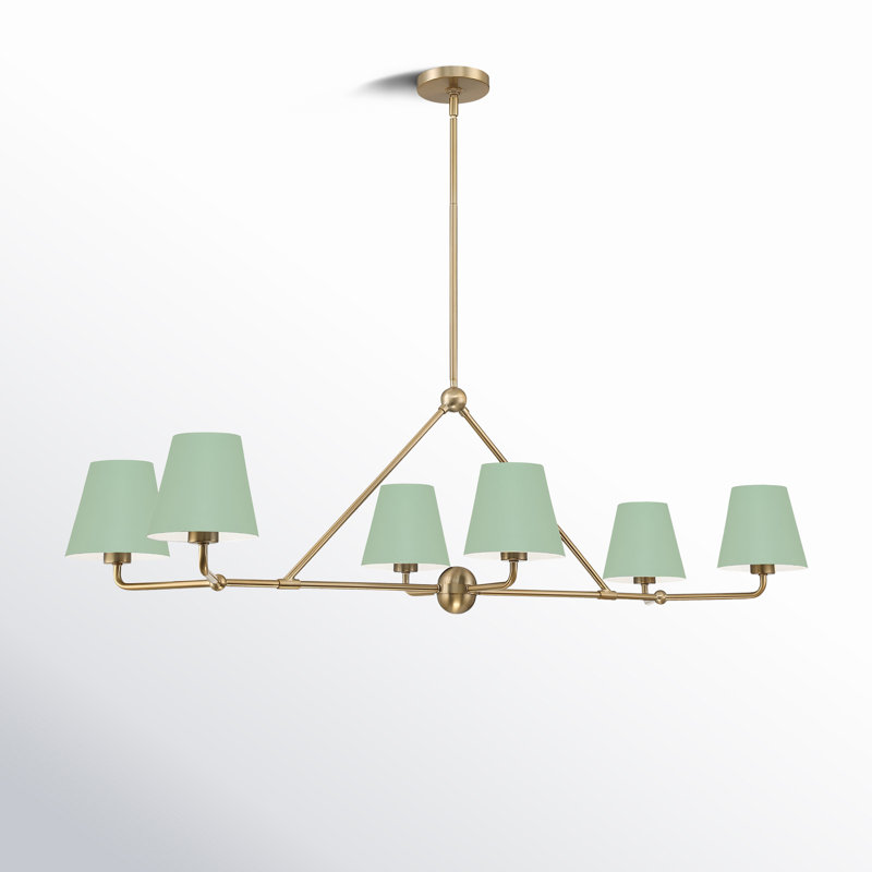 Kinston 6 - Light Dimmable Modern Linear Chandelier, Green