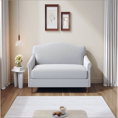 Modern Loveseat Sofa 77.5" 2-Seater Couch Upholstered Loveseat With Rolled Arms For Living Room, Reading Corner And Small Spaces