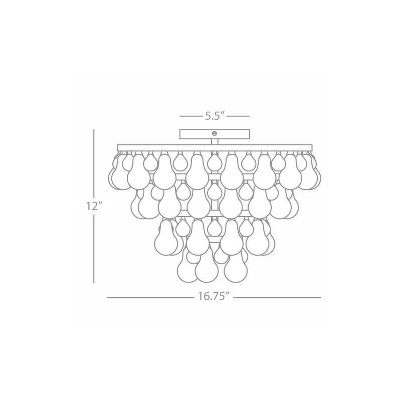 Bling 2 - Light Semi Flush Mount, Polished Nickel