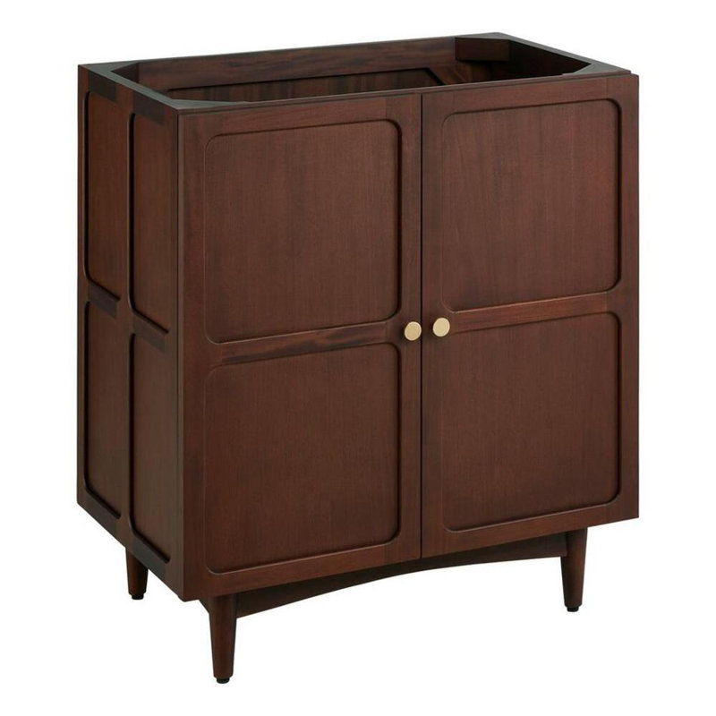 30" Mahogany Freestanding Vanity with Brass Knobs