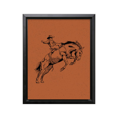 Brown Cowboy Bucking Bronco