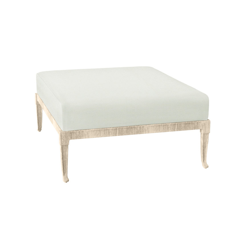 Repose-pieds d'extérieur Wiltshire, Tissu de voile Sunbrella® texturé, Blanc patiné