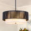  Luminaire suspendu en rotin 18 po pour salle à manger, luminaire suspendu 3 lumières Boho-284550112-285737804