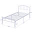 Structure de lit simple en métal blanc Amberly (ensemble de 2), plateforme robuste avec tête de lit, rangement sous le lit, assemblage facile-88079612