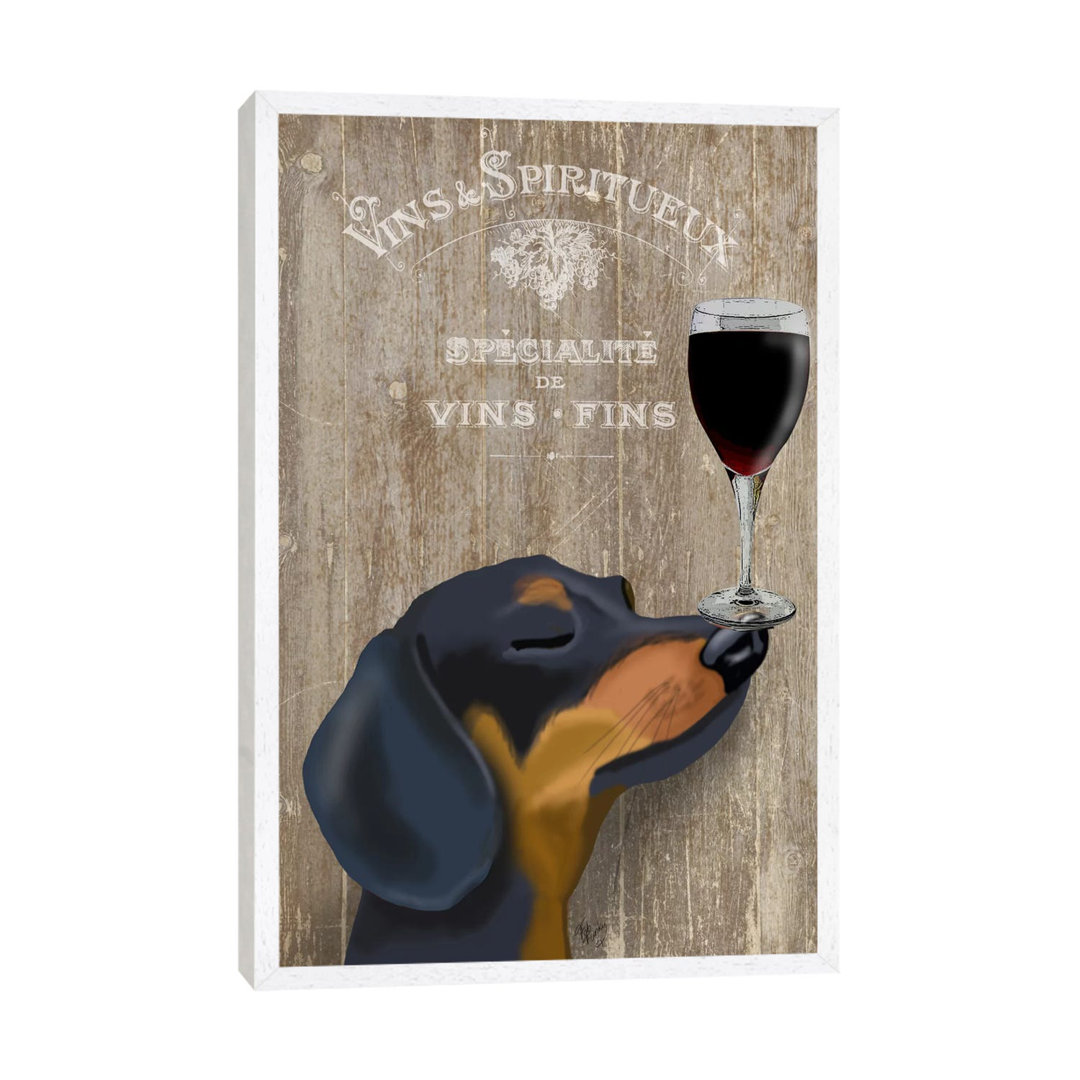 Dog Au Vine Dachshund by Fab Funky - Print on Canvas