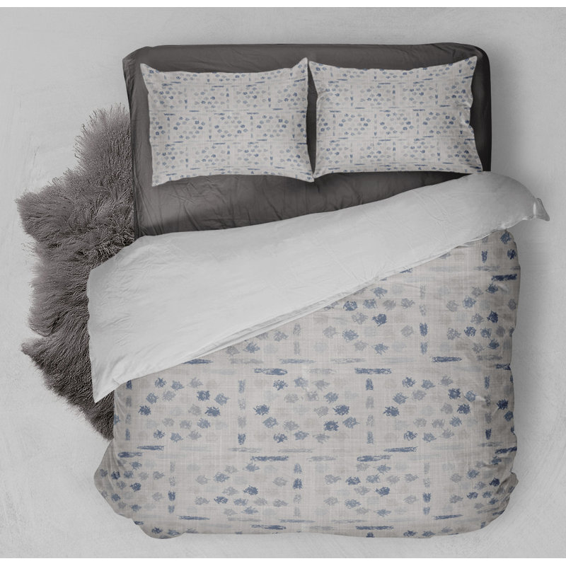 Twill Dots Duvet Cover, King Duvet Cover + 2 King Pillowcases