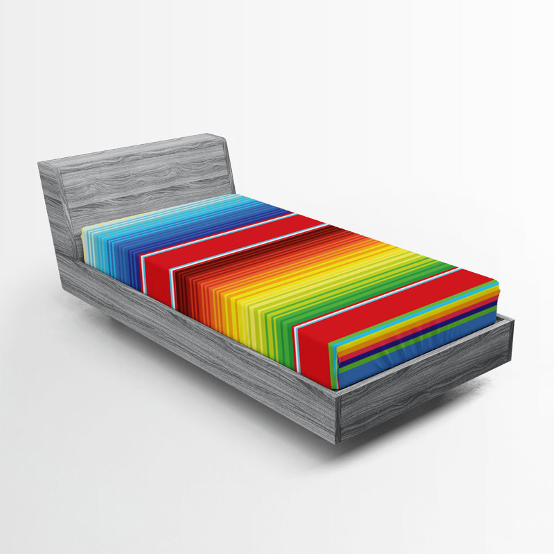 Multicolore drap-housse Ambesonne Rainbow, Drap-housse de taille simple