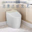 Toilette à bidet allongée avec couvercle à ouverture / fermeture automatique, siège chauffant et lavage à l'eau chaude