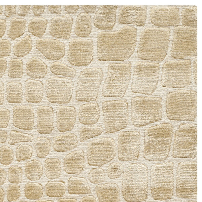 Martha Stewart Classics Hand-Knotted Wool/Silk/Linen Meerkat/Brown Area Rug, Rectangle 5'6" x 8'6"