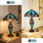 Grande lampe de table vitrail 15,7 pouces Tiffany avec veilleuse
